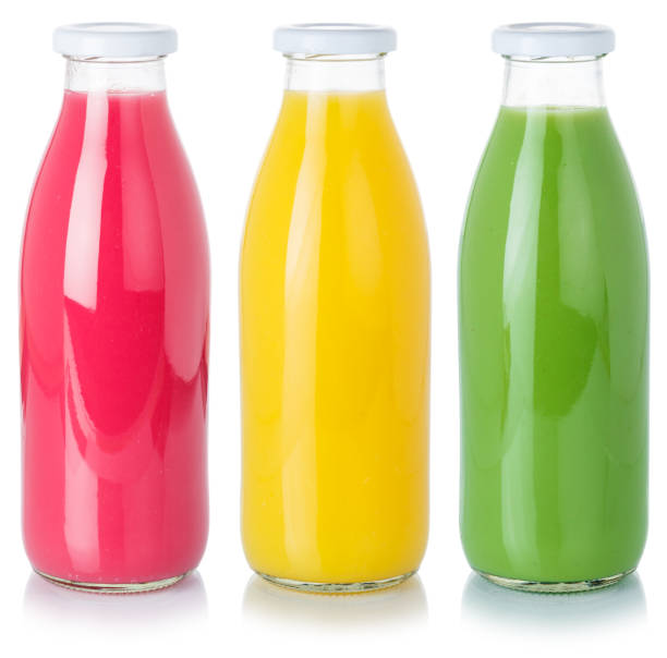 istock Fruit juice straw drink drinks in a bottle healthy eating isolated on white 1270604026