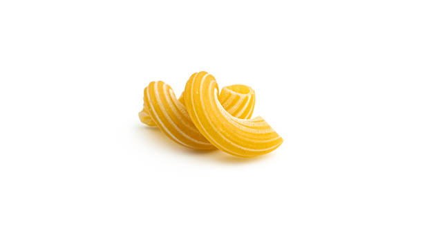 istock Pasta cavatappi with stripes isolated on white background 1270608248