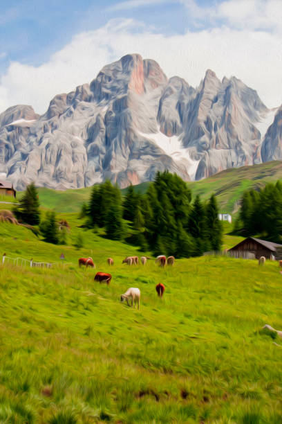 istock Digital Art of Mountain landscape 1270612514