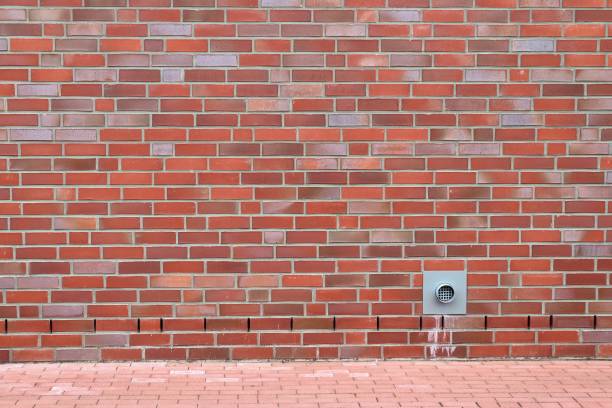 Old brick wall. Texture of old weathered brick wall panoramic background.