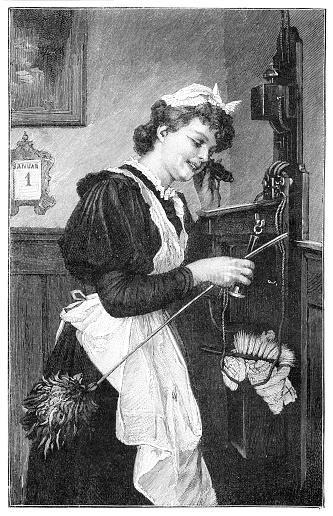 Woman talking on antique telephone 1896
Original edition from my own archives
Source : 