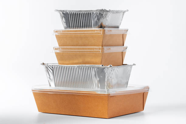istock Assortment of food delivery containers on white background 1270618327