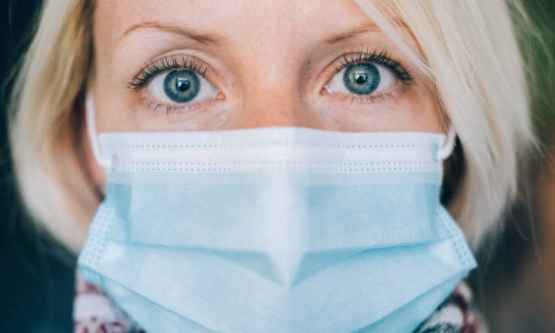 istock Close-Up Female Wearing Protective Face Mask 1270620199