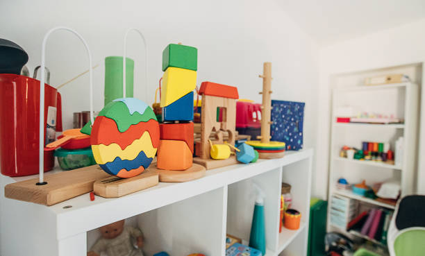 istock Shelves with toys in speech therapy clinic 1270620572