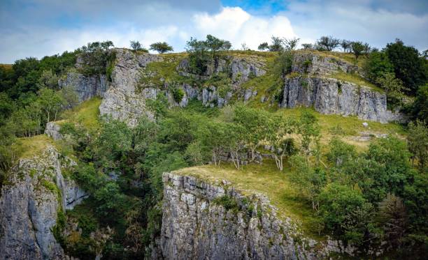 istock Cliffs of Cheddar Gorge from high viewpoint. High limestone cliffs in canyon in Mendip Hills in Somerset, England 1270621921