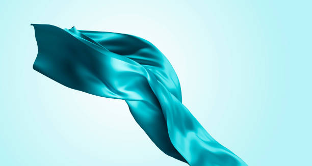 istock Aqua fabric design on green background pantone color 2021 3d render 1270623148