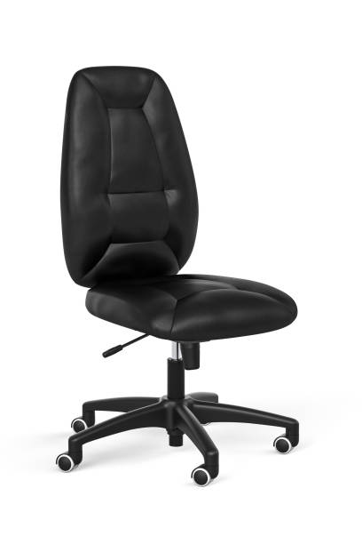 istock Black leather office chair 1270623518
