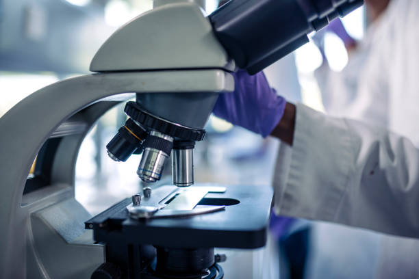 istock Close-Up of Young Female Student Using Microscope in Lab 1270625232