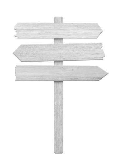 istock White wood arrow signpost isolated on white background. Object with clipping path. 1270626844