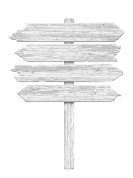 istock White wood arrow signpost isolated on white background. Object with clipping path. 1270626846