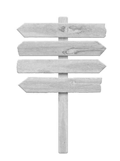 istock White wood arrow signpost isolated on white background. Object with clipping path. 1270626849