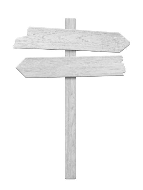 istock White wood arrow signpost isolated on white background. Object with clipping path. 1270626885