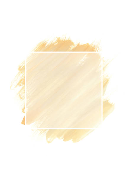 illustrazioni stock, clip art, cartoni animati e icone di tendenza di vernice ocher dipinta con pennello e cornice bianca - envelope brown torn backgrounds