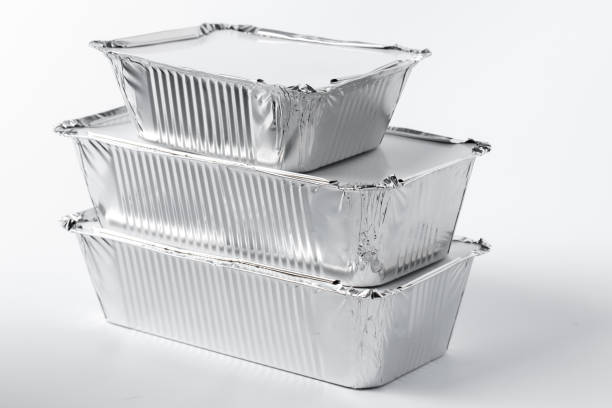 istock Takeaway meal in foil food box on white background 1270627061
