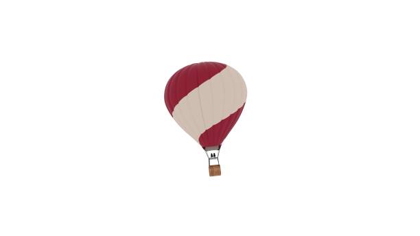 istock Hot air balloon on white background. 3d rendering 1270627362