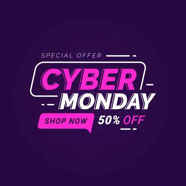 Vector illustration of Cyber Monday sale banner template for business promotion