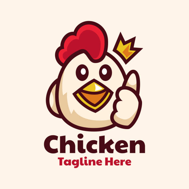 cute cartoon chicken thumbs up logo design cute cartoon chicken thumbs up food logo design chicken thumbs up design stock illustrations
