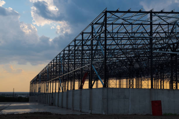 istock Construction of a metal hall 1270631655
