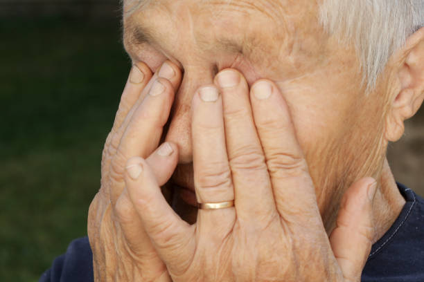 istock Senior caucasian woman rubbing her eyes 1270632680