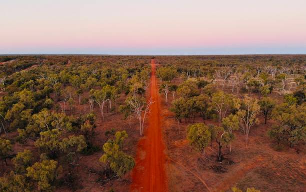 Outback of Queensland Drone view of outback of Queensland off road outback stock pictures, royalty-free photos & images