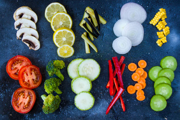 istock Chopped vegetables, sliced and cutting vegetables 1270637322
