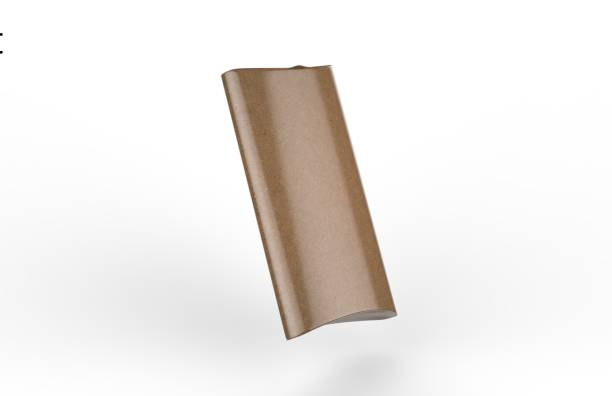 istock Kraft paper pillow box, pillow package for food, mockup template on isolated white background, 3d illustration 1270637409