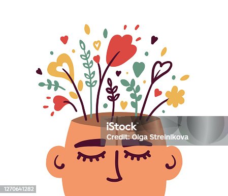istock Mental health or psychology concept with flowering human head 1270641282