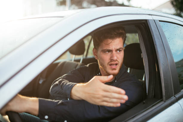 istock Young man getting angry at the road 1270643003