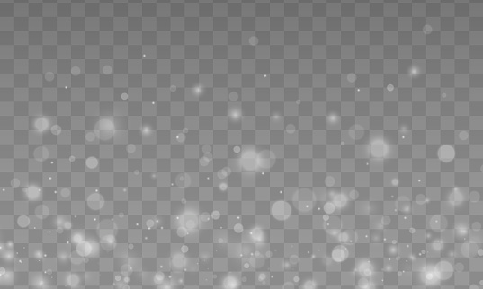 Sparkling magical dust particles. Bokeh effect. Star dust sparks in an explosion. White sparks glitter special light effect. White glitter texture christmas background. Vector illustration, eps 10.