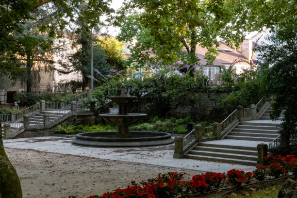 istock Nice fountain in Alameda park with spectacular access stairs. Lateral View. 1270645962