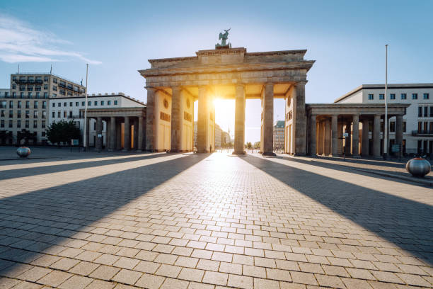 istock Brandenburg Gate Berlin with Quadriga, blue sky, Berlin, Germany 1270646942