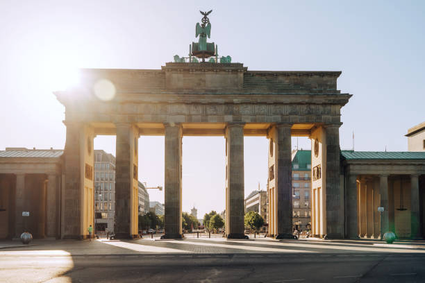 istock Brandenburg Gate Berlin with Quadriga, blue sky, Berlin, Germany 1270647046