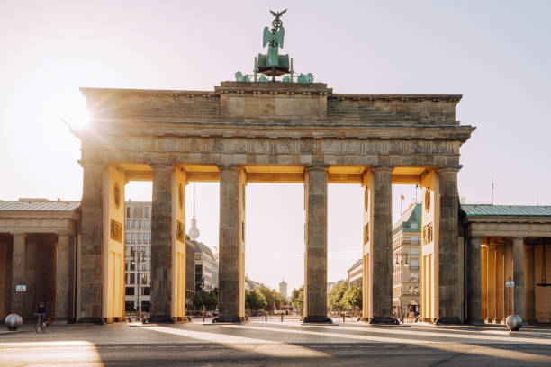 istock Brandenburg Gate Berlin with Quadriga, blue sky, Berlin, Germany 1270647126