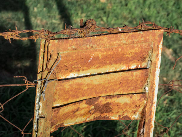 istock Old and oxidated fence 1270657008