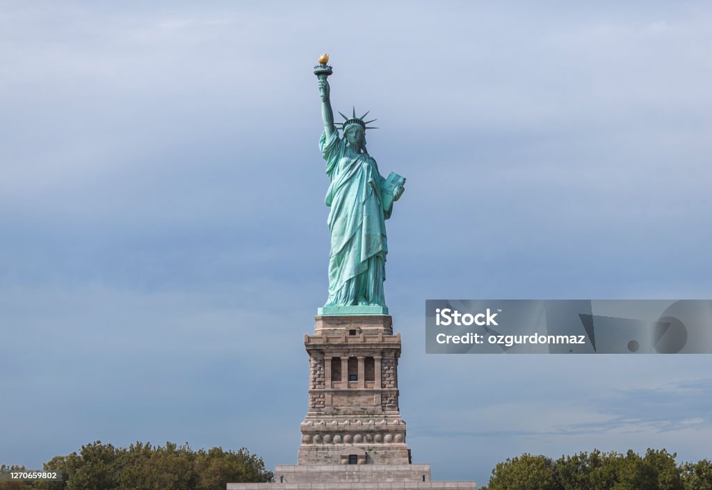 Statue of Liberty sculpture on Liberty Island, New York City, USA Liberty Island Stock Photo