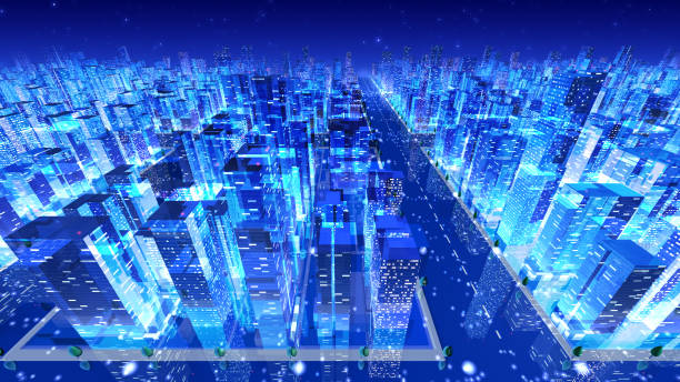 istock City night Building Simple Modern Skyscraper business 3D illustration background 1270664016