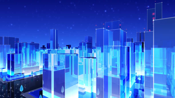 istock City night Building Simple Modern Skyscraper business 3D illustration background 1270664509