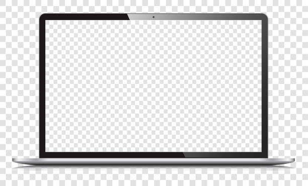 Vector Realistic Modern Laptop Blank screen laptop vector illustration on transparent background blank screen stock illustrations