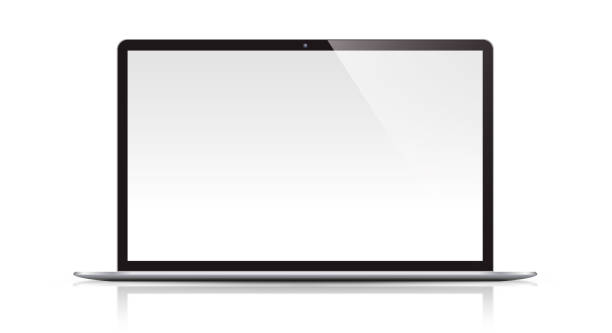 portátil moderno aislado - ipad digital tablet computer monitor blank fotografías e imágenes de stock