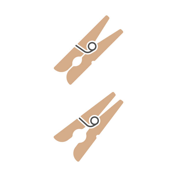 Clothes Peg Icon Flat Design. Scalable to any size. Vector Illustration EPS 10 File. clothespin stock illustrations