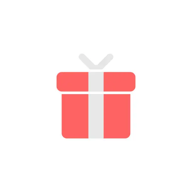 Vector illustration of Gift Box Icon Flat Design.