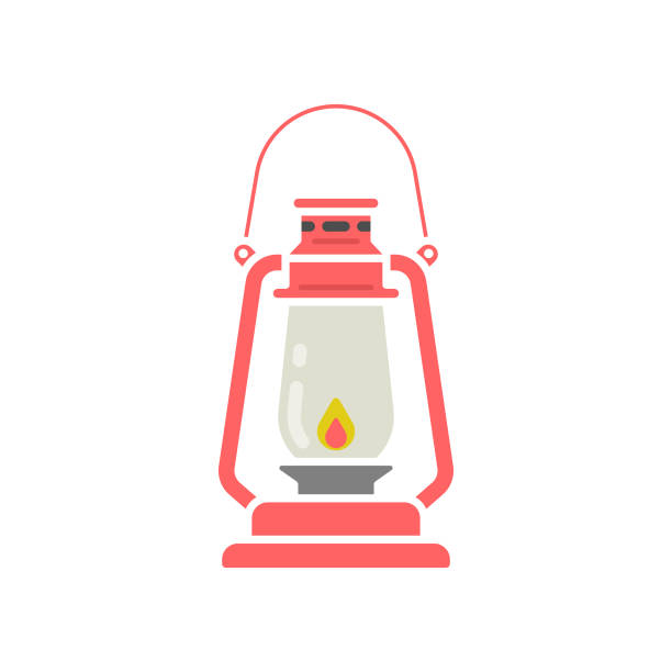 Oil Lamp or Lantern Icon Flat Design. Scalable to any size. Vector Illustration EPS 10 File. old oil lamp stock illustrations