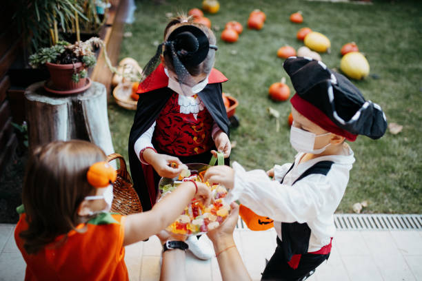 istock Little kids at a Halloween party 1270677770