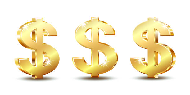 kuvapankkikuvitukset aiheesta kultaisen dollarin symboli eristetty valkoisella taustalla. - currency symbol