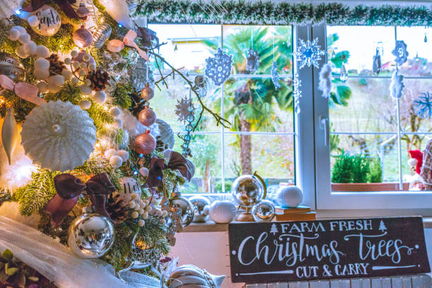 istock Festive Decorated Living Room with Christmas Tree 1270683105