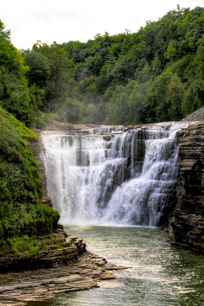 istock Letchworth State Park - Upper Falls from Distance 1270683258