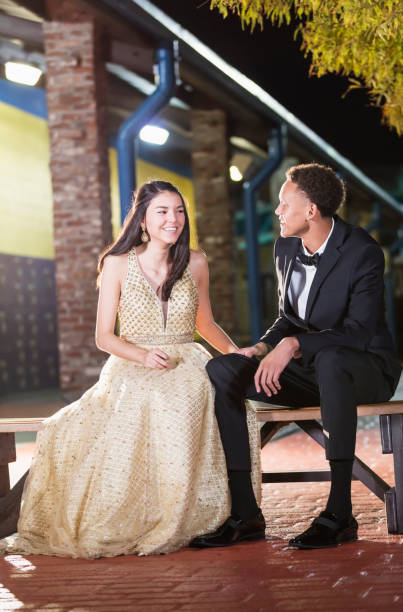 istock Multi-ethnic teenage couple at prom, talking 1270684645