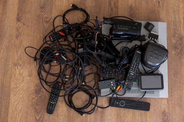 istock Electronic trash accumulated at home and recycling 1270684715