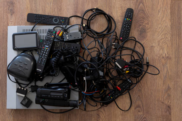 istock Electronic trash accumulated at home and recycling 1270684775