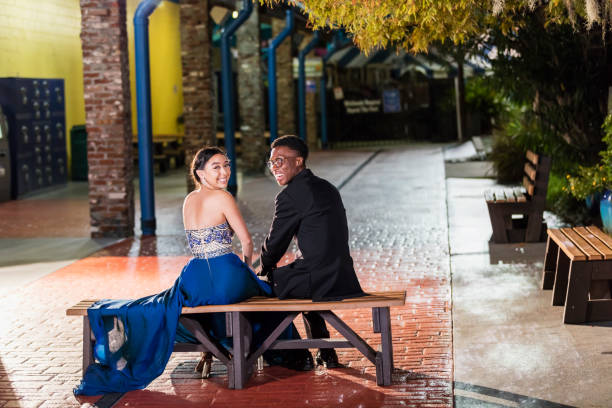 istock Multi-ethnic teenage couple at prom, talking 1270684841
